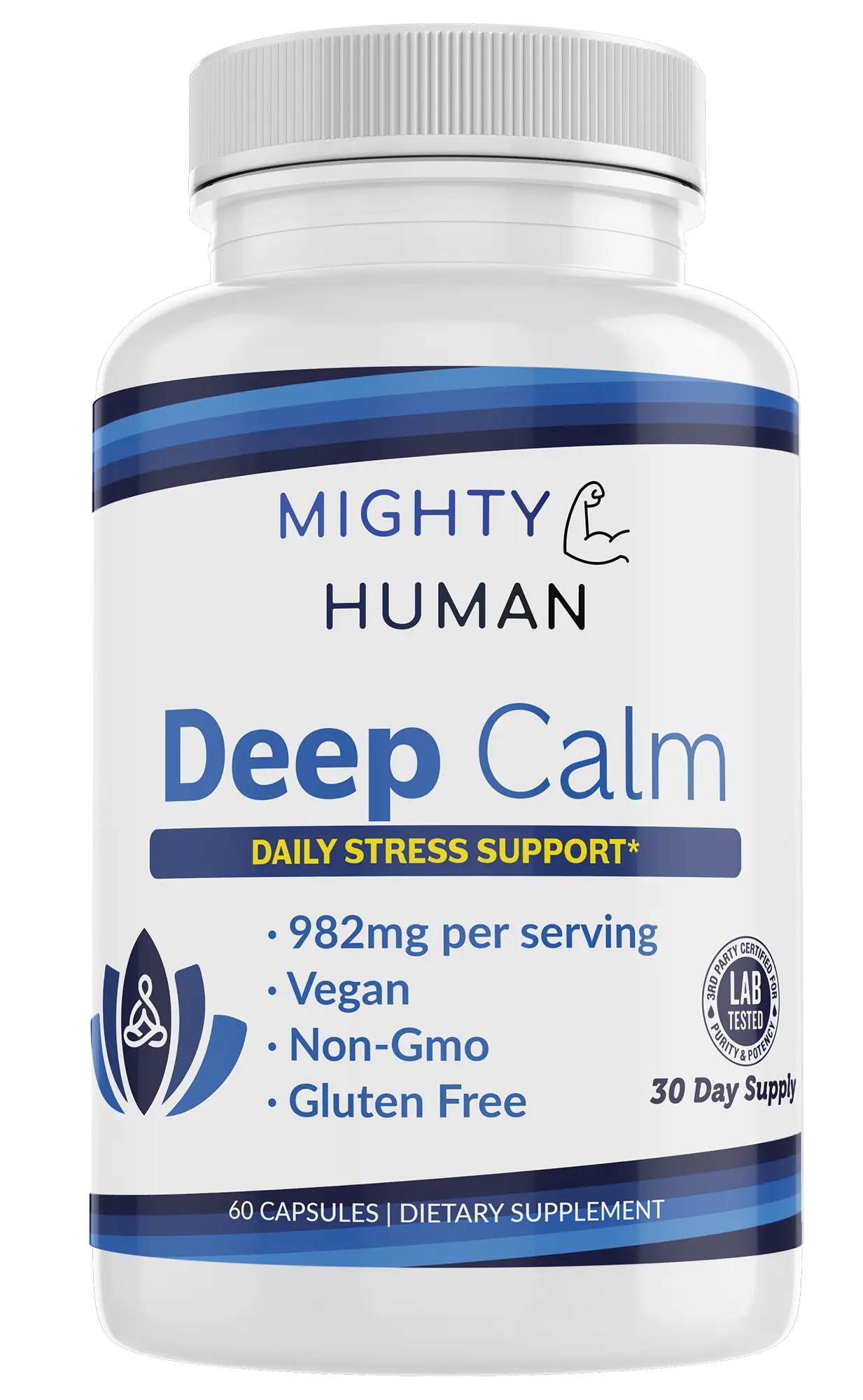 Deep Calm - Daily Stress Support Complex - 60 Capsules Mighty Human