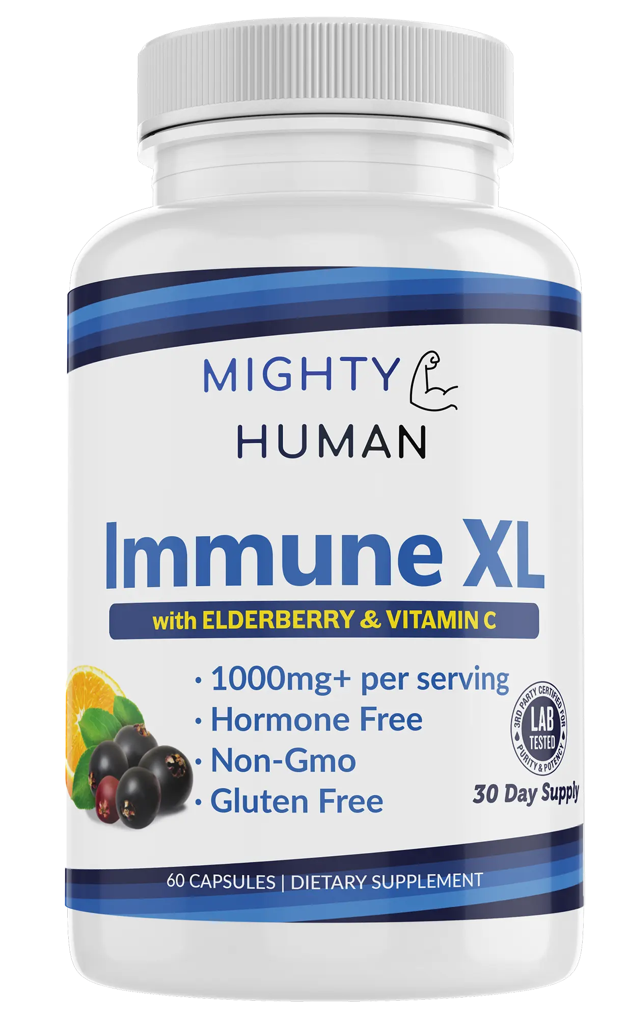 Immune XL - Enhanced with Elderberry Echinacea and Vitamin C - 60 Veggie Capsules Mighty Human