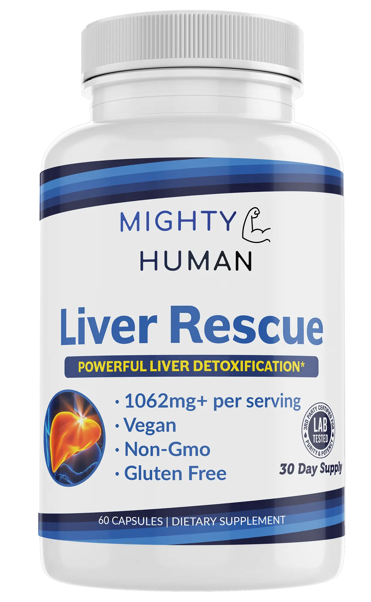 Liver Rescue - Powerful Liver Detoxification Formula - 60 Veggie Capsules Mighty Human