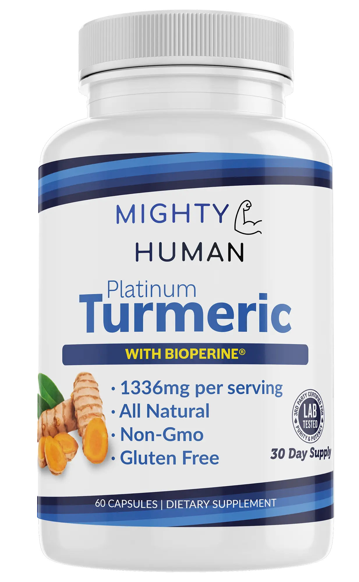 Platinum Turmeric with BioPerine® - Advanced Joint & Inflammatory Support - 60 Capsules Mighty Human